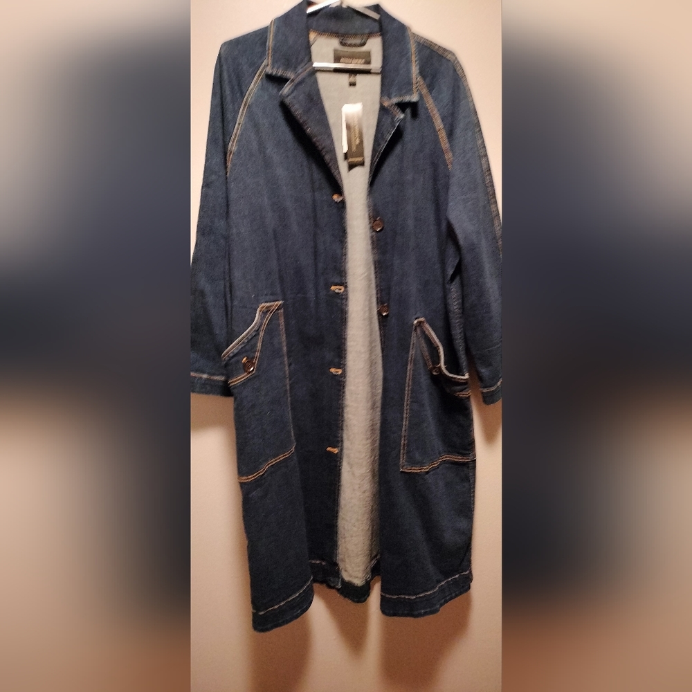 Denim duster coat
